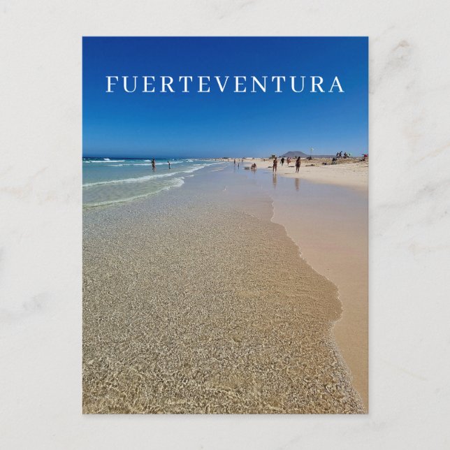 Cartão postal da praia de Fuerteventura (Frente)