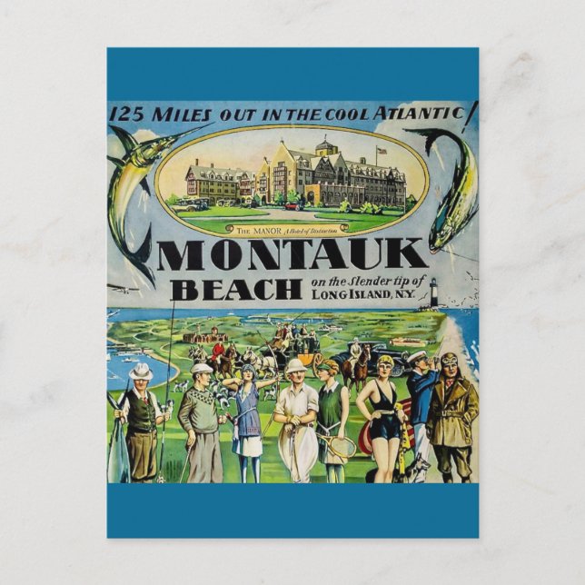 Cartão postal da praia de Montauk Long Island (Frente)