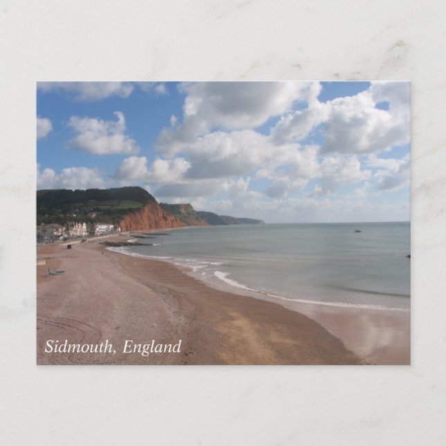 Cartão postal da Praia de Sidmouth (Frente)