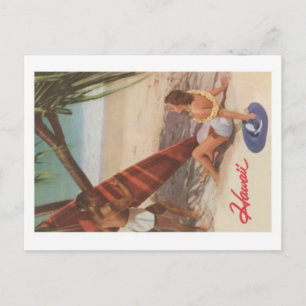 Cartão postal da praia Hawaii Vintage