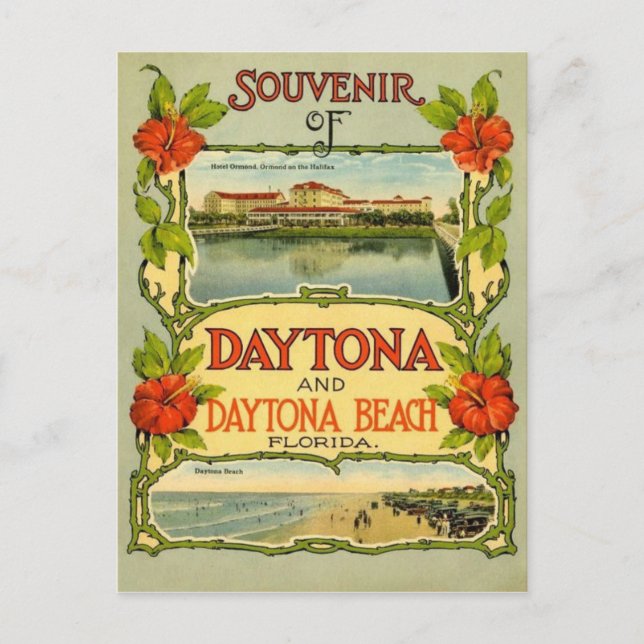 Cartão postal da praia Vintage Daytona (Frente)