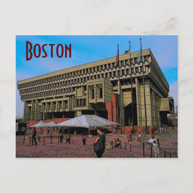 Cartão postal da Prefeitura de Boston (Frente)