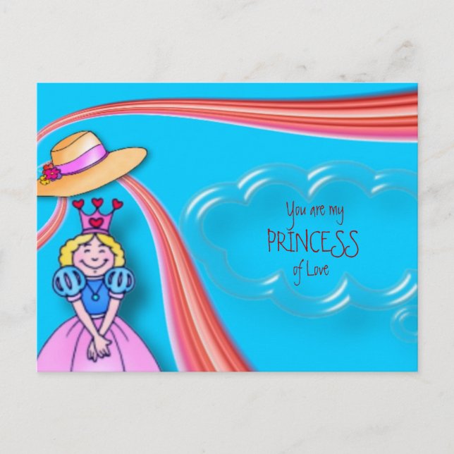 Cartão postal da Princesa dia de os namorados (Frente)