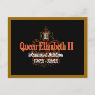Cartão postal da Rainha HRH Elizabeth Diamond Jubi