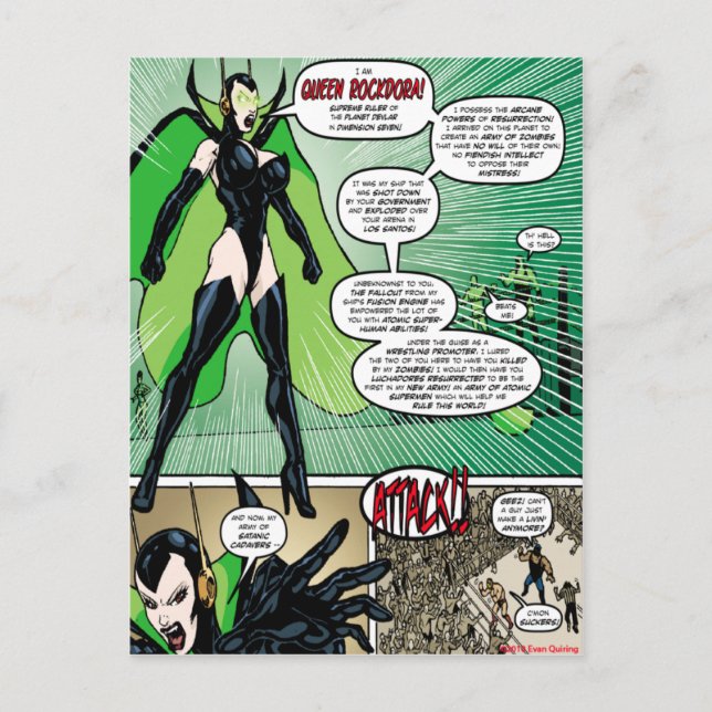 cartão postal da Rainha Rockdora (Frente)