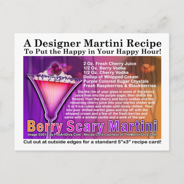 Cartão postal da receita de Martini Berry Scary Ha (Frente)