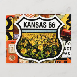 Cartão postal da Rota 66 no Kansas