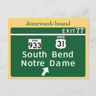 Cartão postal da saída da rodovia de Notre Dame