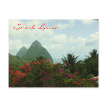 Cartão postal da santo Lucia Pitons
