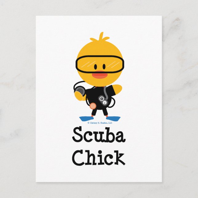 Cartão Postal da Scuba Chick (Frente)