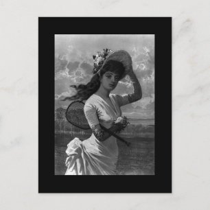 Cartão postal da senhora do tênis vitoriano
