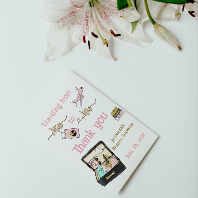 Cartão Postal Da Senhorita à Sra. Chá de panela Journey Obrigado (Criador carregado)