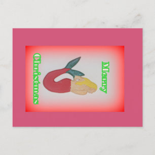 cartão postal da sereia loira de natal alegre