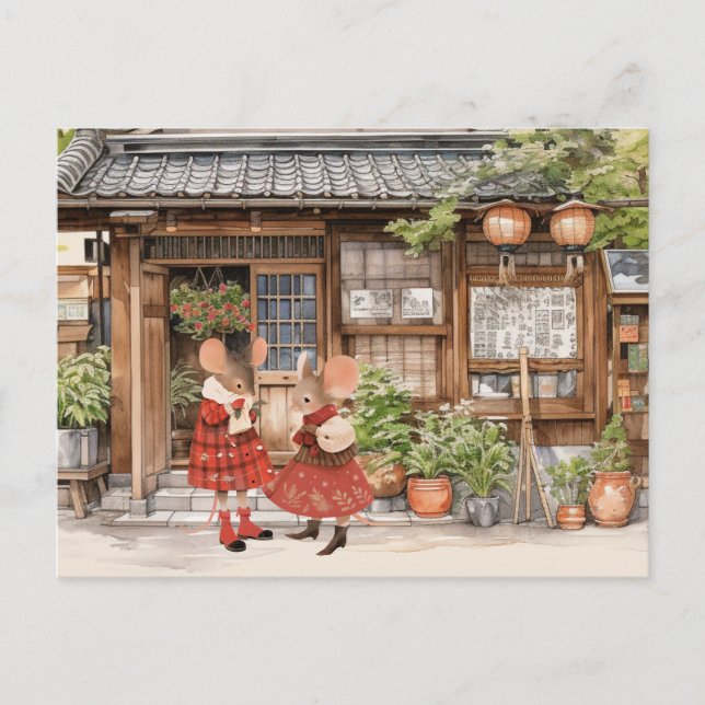 Cartão postal da série "Life in Mice Town" - BFF (Frente)