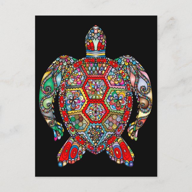 cartão postal da tartaruga marinha (Frente)