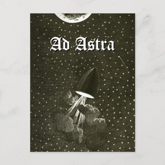 Cartão Postal Da Terra à Lua Arte Ad Astra (Frente)