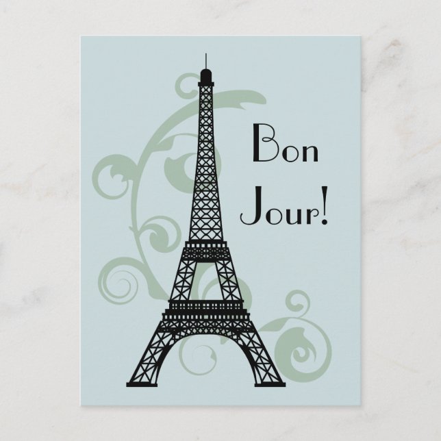 Cartão postal da torre Eiffel (Frente)