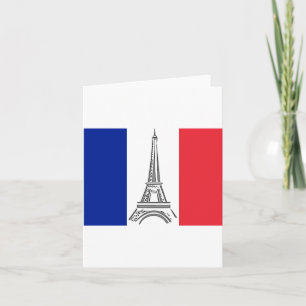Cartão Postal da Torre Eiffel Bandeira Francesa Pa