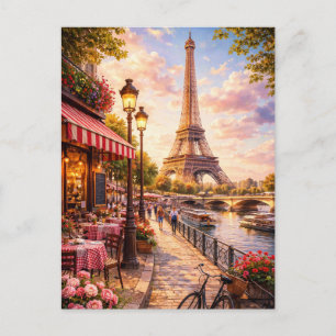 Cartão postal da Torre Eiffel de Paris - Café de P
