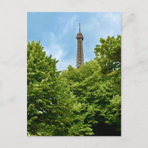 Cartão postal da Torre Eiffel espiando através das