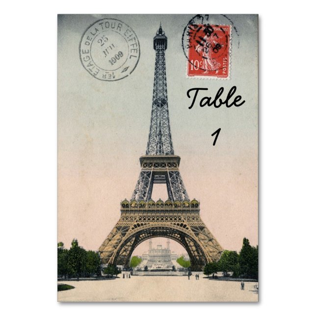 Cartão postal da Torre Eiffel Vintage (Frente)