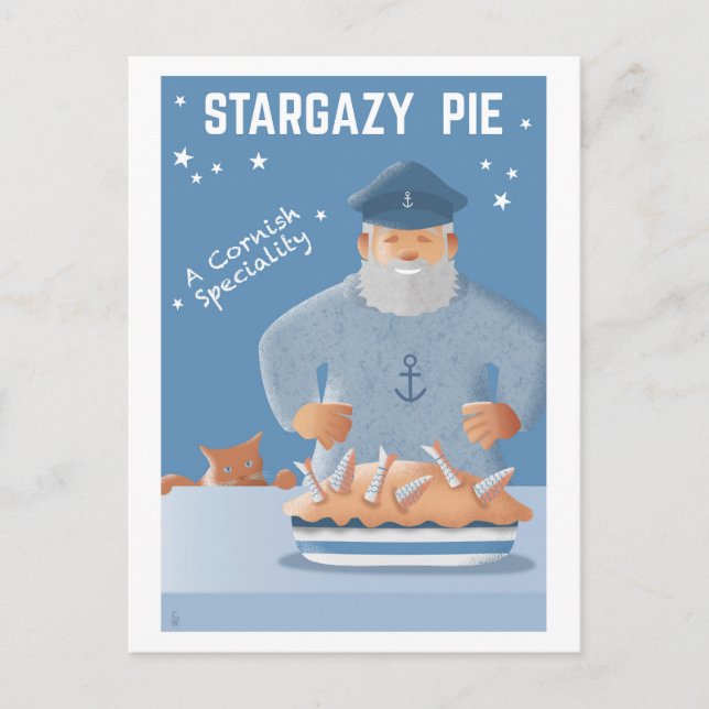 Cartão postal da Torta Stargazy (Frente)