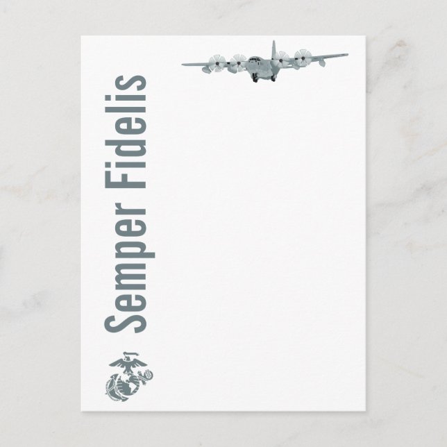 Cartão postal da USMC Aviation C-130 (Frente)