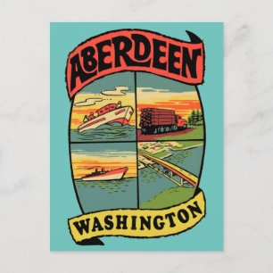 Cartão postal da Viagens vintage Aberdeen Washingt