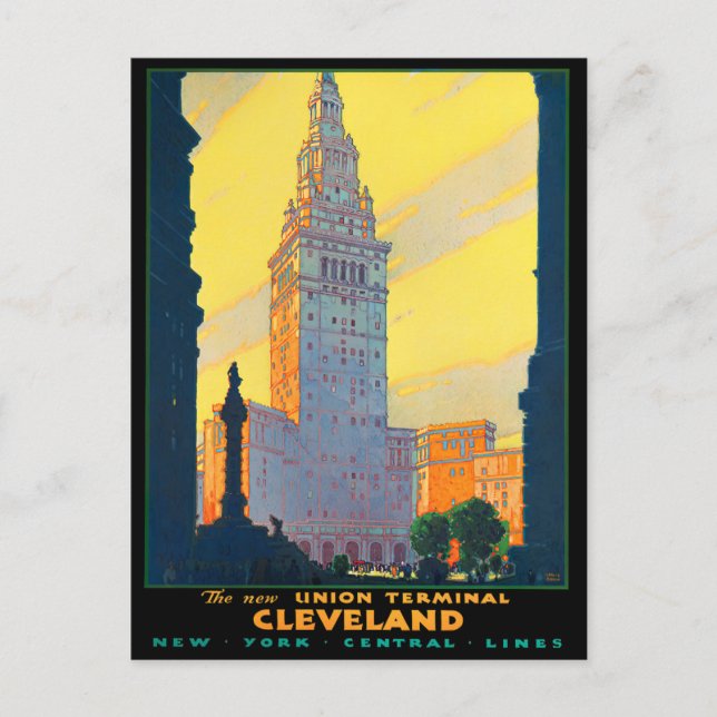 Cartão postal da viagens vintage Cleveland (Frente)