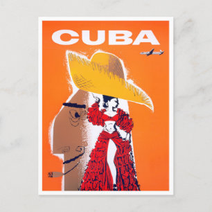 Cartão postal da viagens vintage cubana