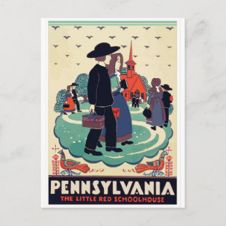 Cartão postal da viagens vintage da Pensilvânia EU