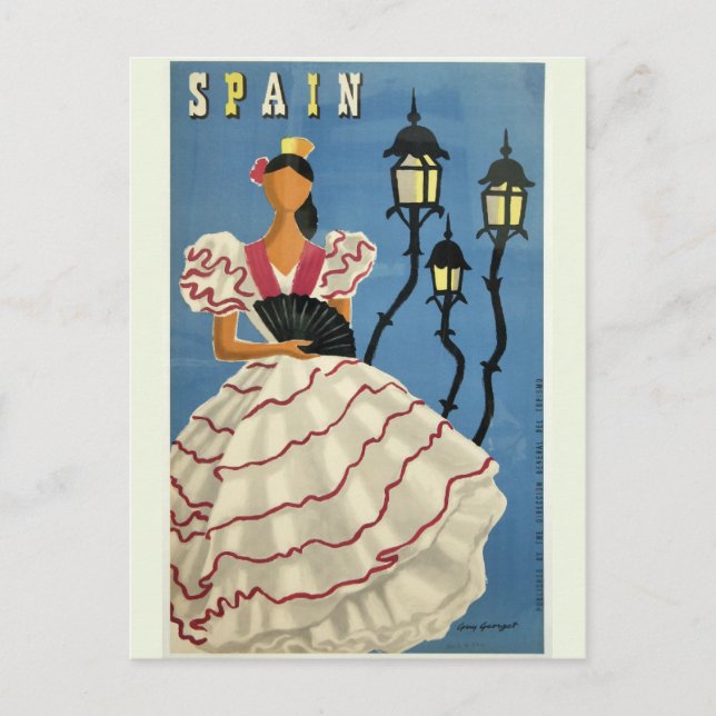 cartão postal da Viagens vintage de espanha (Frente)