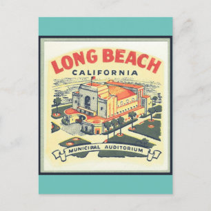 Cartão postal da viagens vintage Long Beach Califo