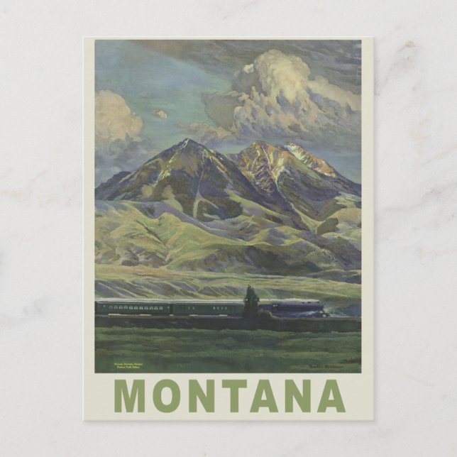 Cartão postal da viagens vintage Montana USA (Frente)