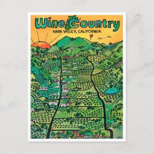 Cartão postal da viagens vintage Napa Valley
