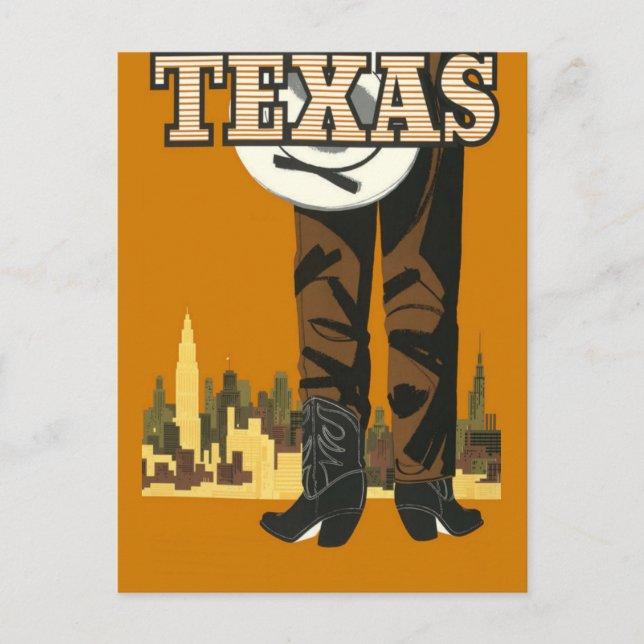 Cartão postal da viagens vintage Texas USA (Frente)