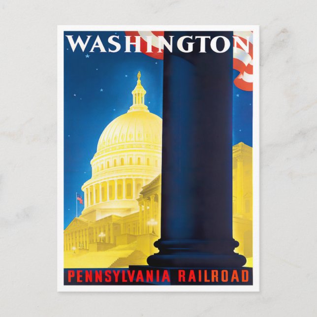 Cartão postal da viagens vintage Washington (Frente)