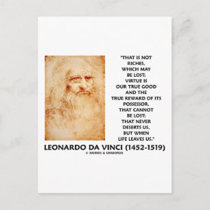 Cartão Postal Da Vinci Não Riqueza Perdida Virtude É Nosso Verda