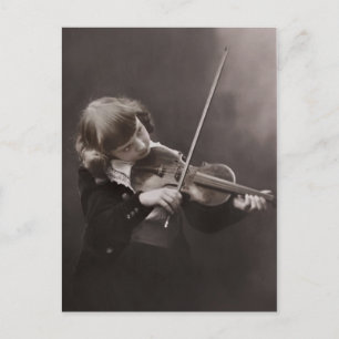 Cartão postal da Vintage Girl and Violin 1920