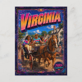 Cartão Postal da Virgínia dos Anos 80 Retro