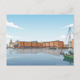 Cartão postal da vista do Royal Albert Dock de Liv