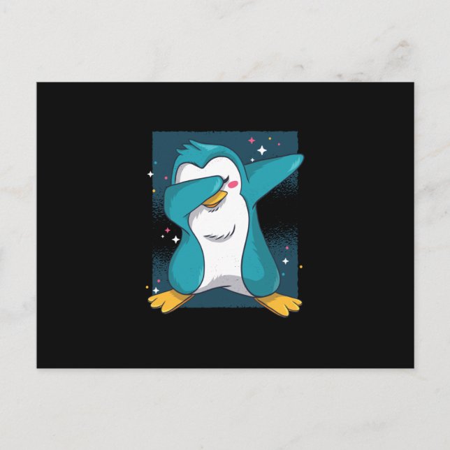 Cartão Postal Dabbing Penguin Dab Penguin (Frente)