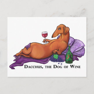 Cartão Postal Dacchus Dog Wine