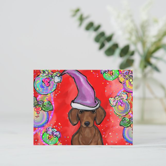 CARTÃO POSTAL DACHSHUND (Em pé/Frente)