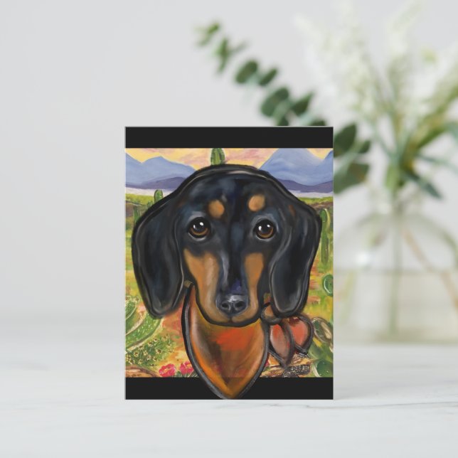CARTÃO POSTAL DACHSHUND (Em pé/Frente)