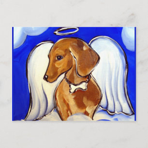 Cartão Postal Dachshund Anjo