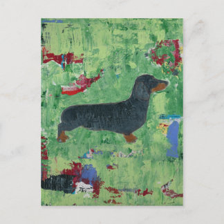 Cartão Postal Dachshund Difts Wiener Dog Modern Abstrato Art