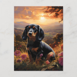 Cartão Postal Dachshund Em Dusk