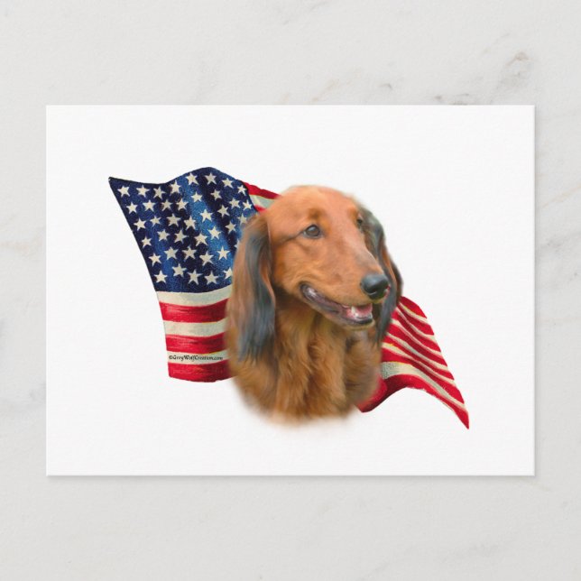 Cartão Postal Dachshund Flag (Frente)