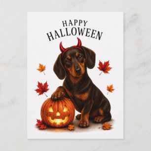 Cartão Postal Dachshund Halloween